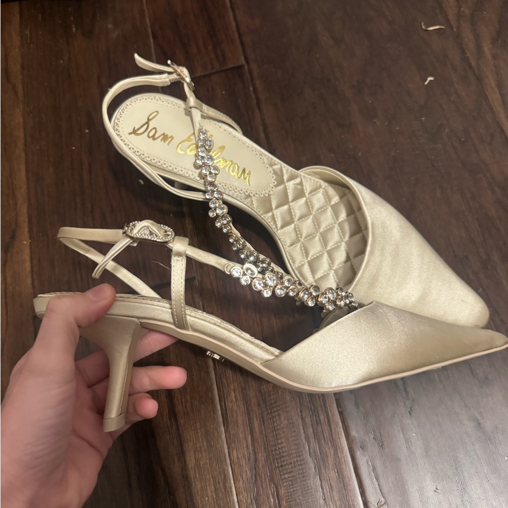 Sam Edelman Beige Embellished Heels - Picture 4 of 4